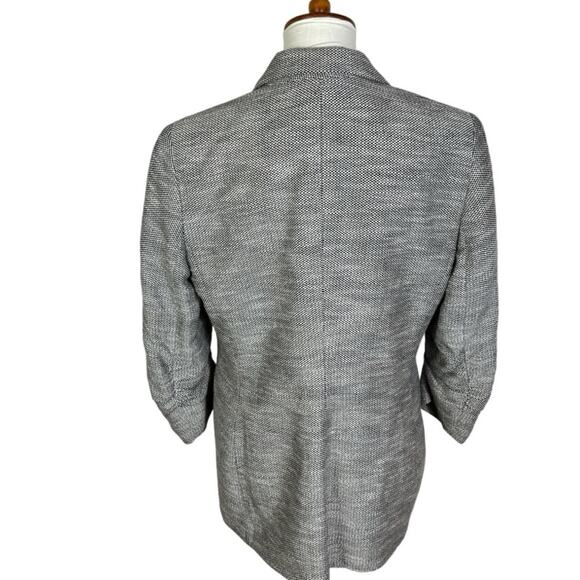Peace of Cloth Panticular Tweed Menswear Blazer Jacket w Ruched Sleeve Size 12 - Picture 4 of 10